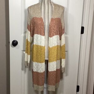 Dreamers Striped Cardigan Duster, Multi, M/L - NWT!
